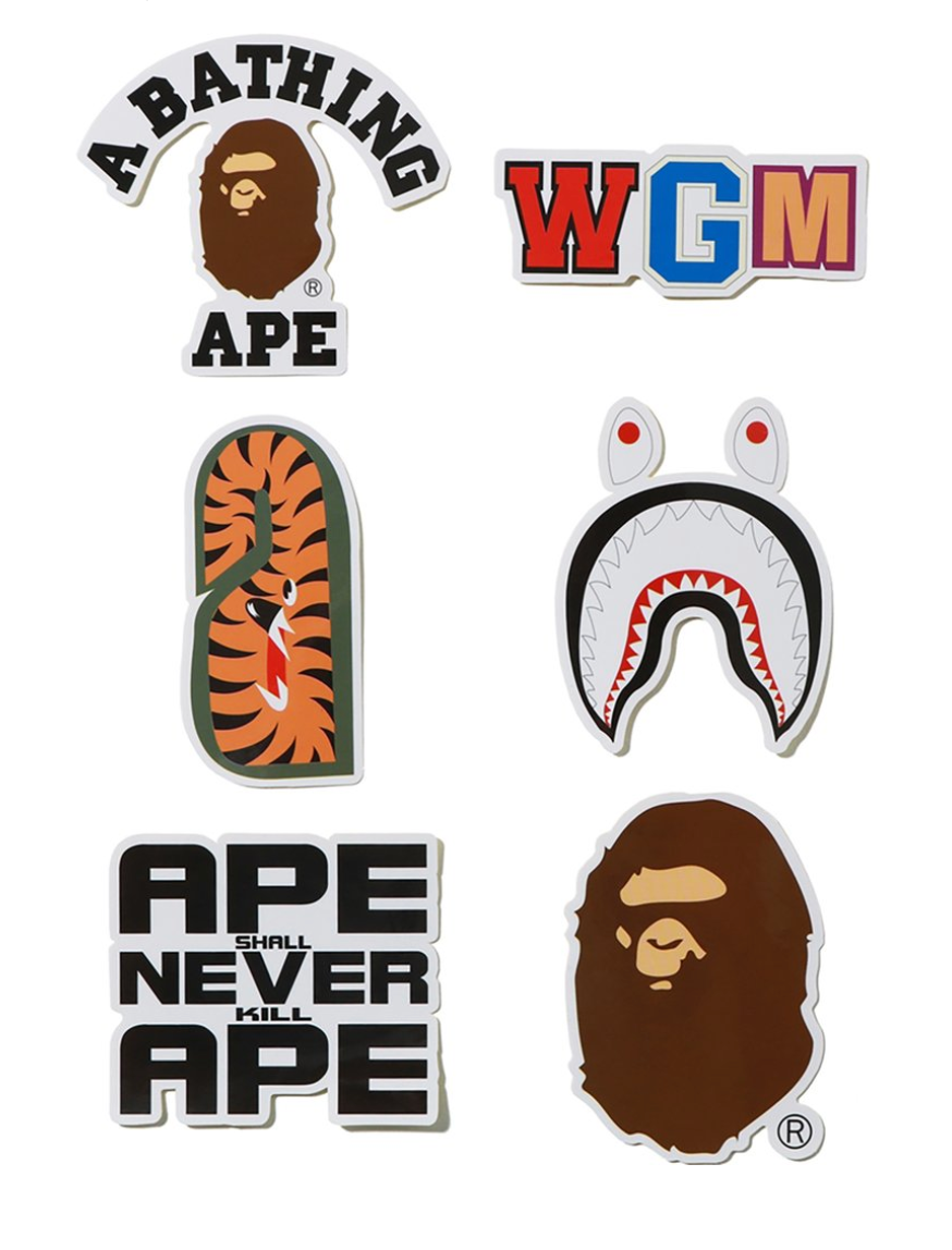BAPE Ape 3” Vinyl STICKER Skateboard Car Bumper Supreme Milo Monkey Collage New 